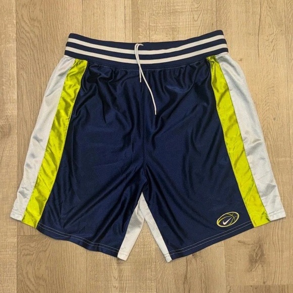 Nike Other - Nike Navy Athletic Shorts with Lime and White Accents